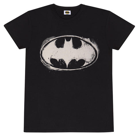 Batman BW Distressed Logo Official T-Shirt
