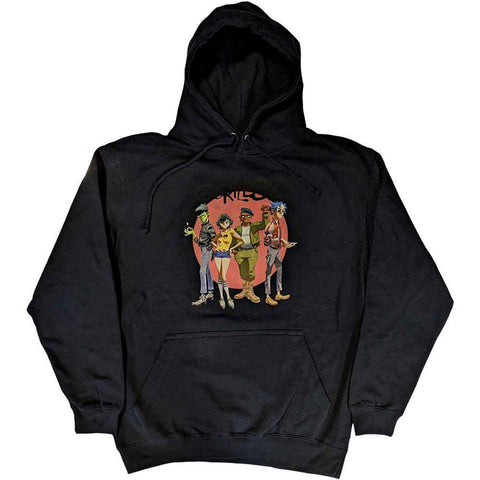 Gorillaz Group Circle Official Navy Hooded Sweatshirt