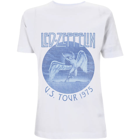 Led Zeppelin 1975 US Tour Blue Wash Official T-Shirt