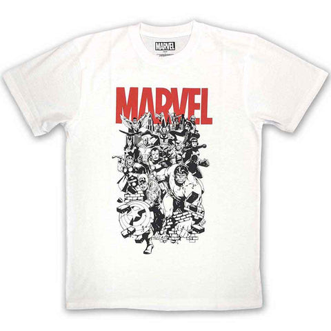 Marvel Characters Official White T-Shirt