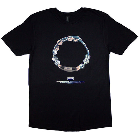 Oasis Definitely Maybe Tambourine Official Black T-Shirt