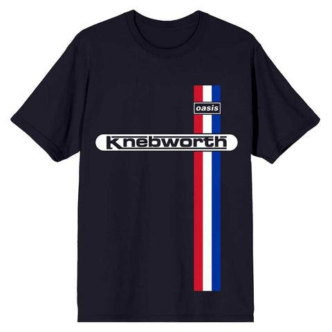 Oasis Knebworth Vertical Stripe Official Navy T-Shirt