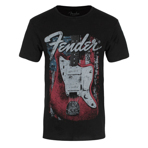 Fender Distressed Guitar Rock Official Black T-Shirt