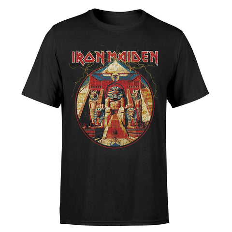 Iron Maiden Powerslave Lightning Circle Official T-Shirt