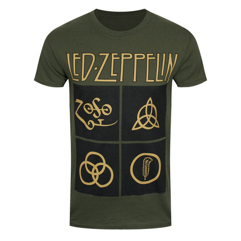 Led Zeppelin Gold Symbols Official T-Shirt